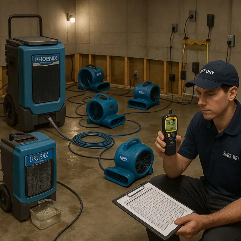 Structural Drying and Dehumidification process in Brookings County, SD